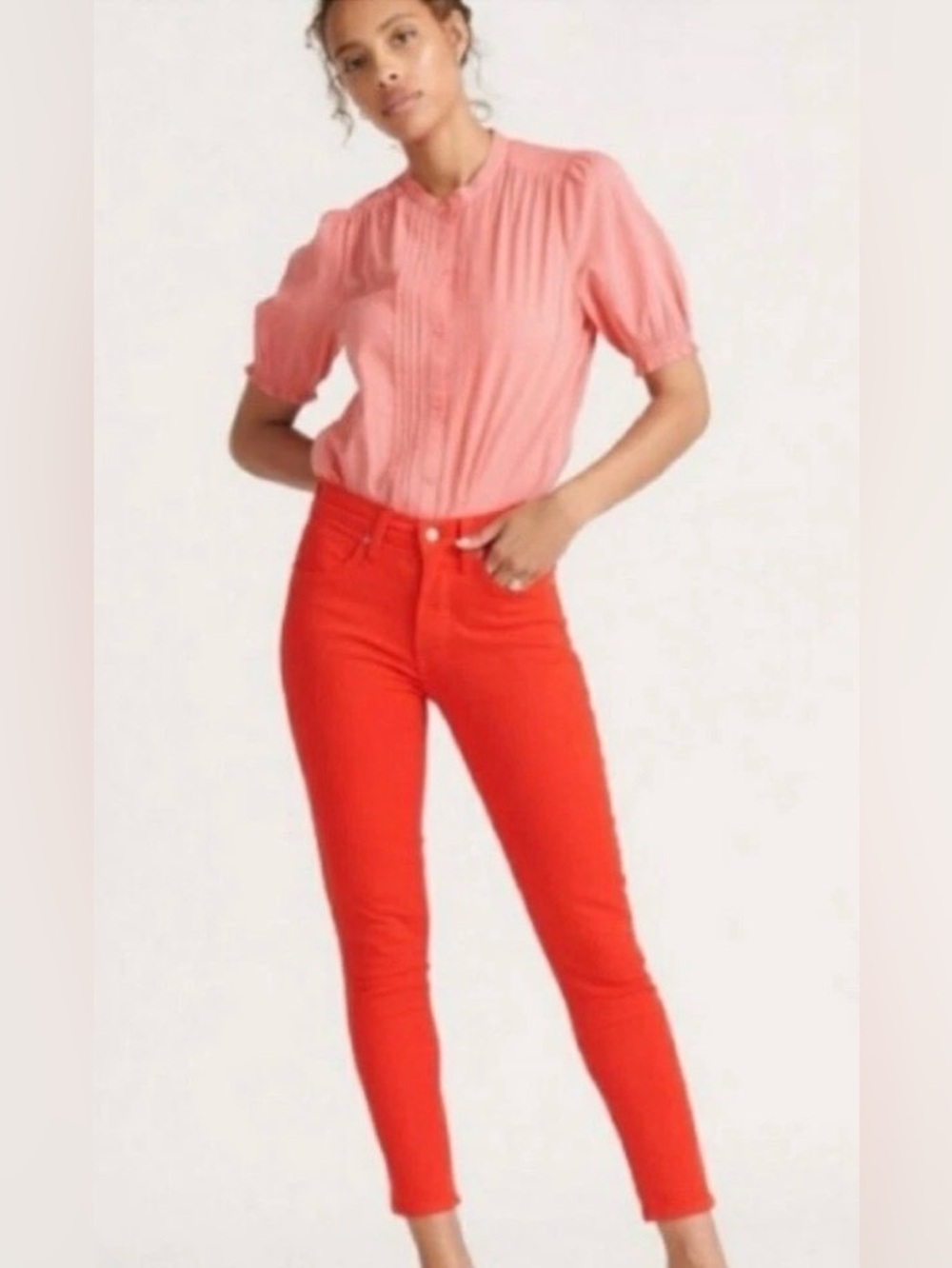 Lucky Brand Bright Red Bridgette Skinny Ankle Jeans
